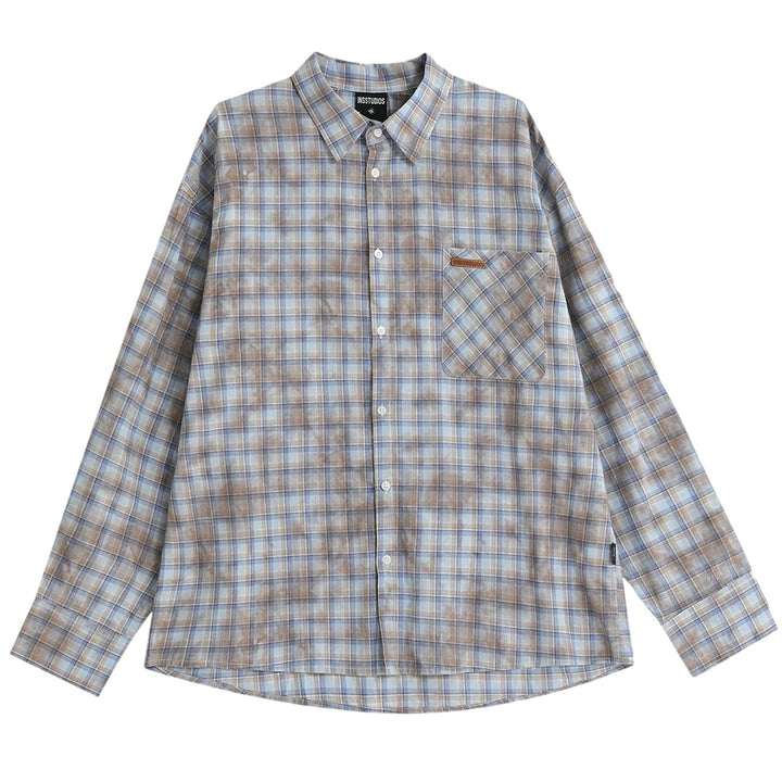 Soft Girl Plaid Button-Up Shirt - Vedlit