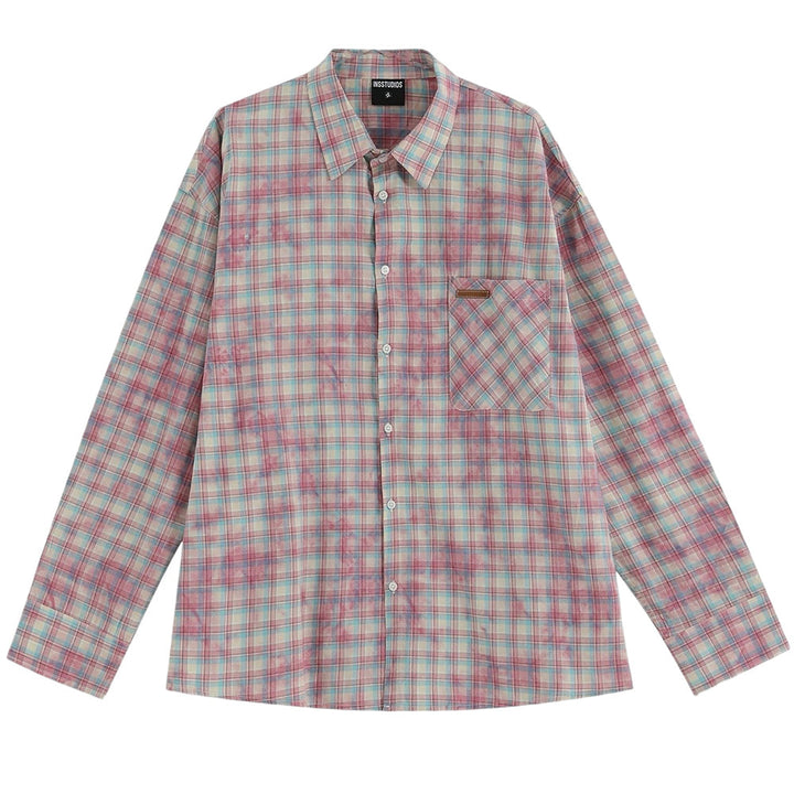 Soft Girl Plaid Button-Up Shirt - Vedlit