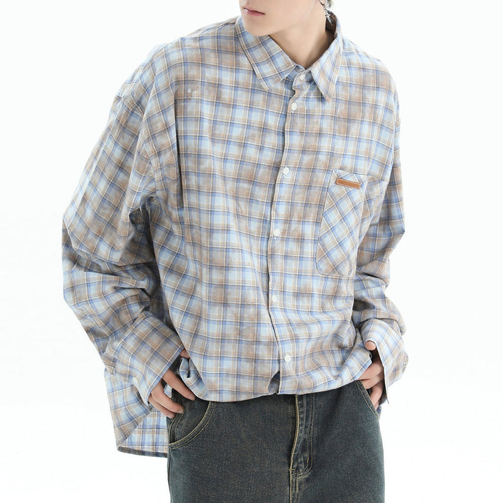 Soft Girl Plaid Button-Up Shirt - Vedlit