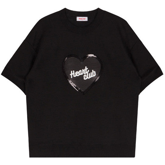 Sequin Heart Club T-Shirt - Vedlit