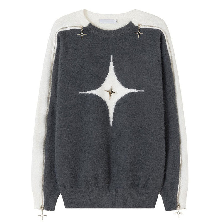 White Star Open-Shoulder Sweater - Vedlit