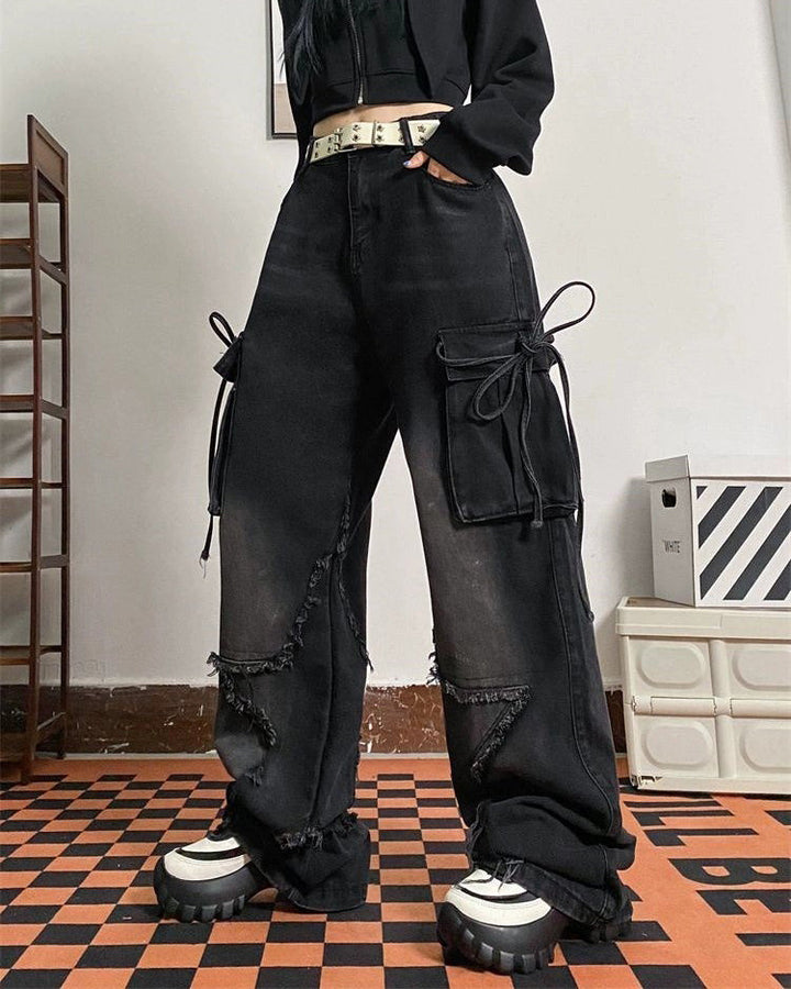Star Patch Cargo Jeans - Vedlit