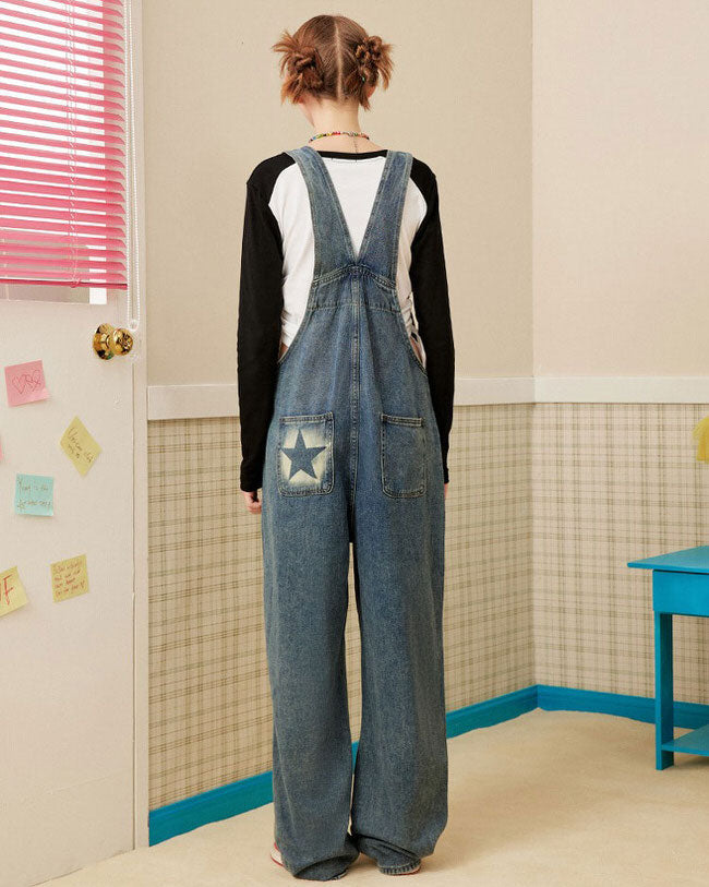 Star Girl Denim Overalls - Vedlit