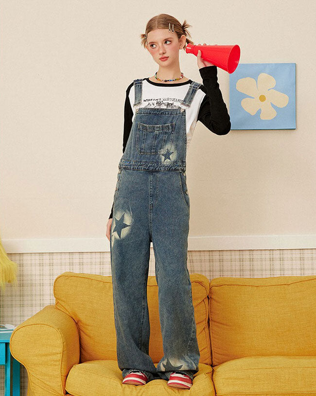 Star Girl Denim Overalls - Vedlit