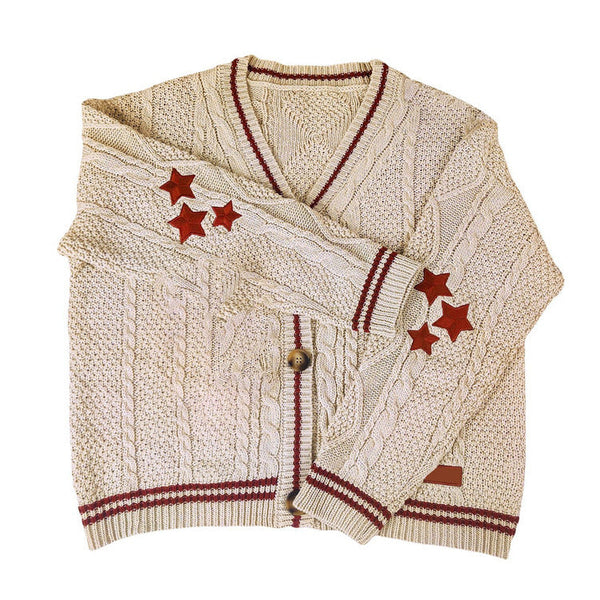 Preppy Aesthetic Star Cardigan - Vedlit