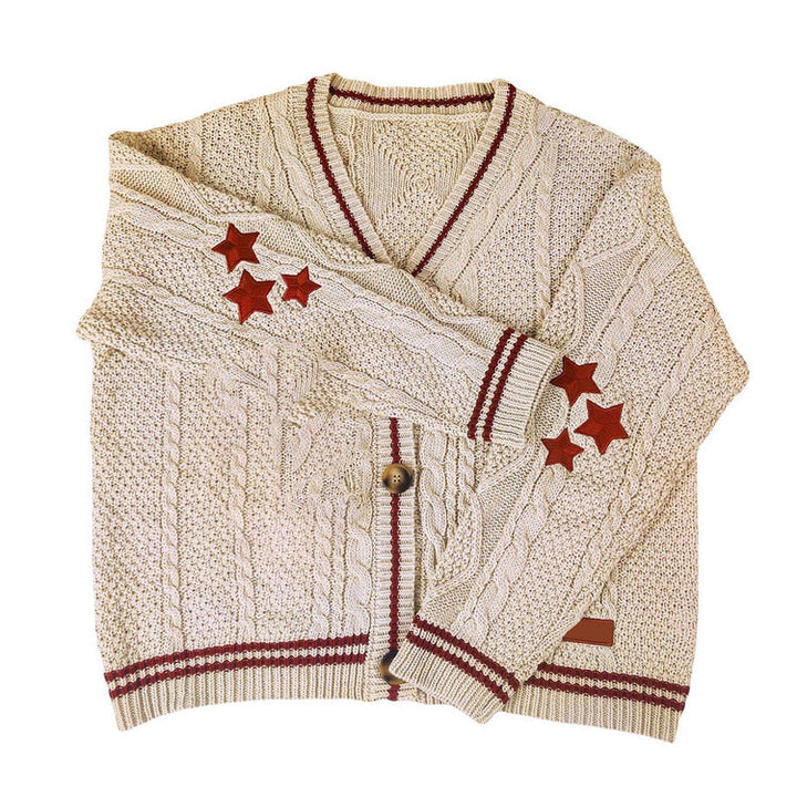 Preppy Aesthetic Star Cardigan - Vedlit