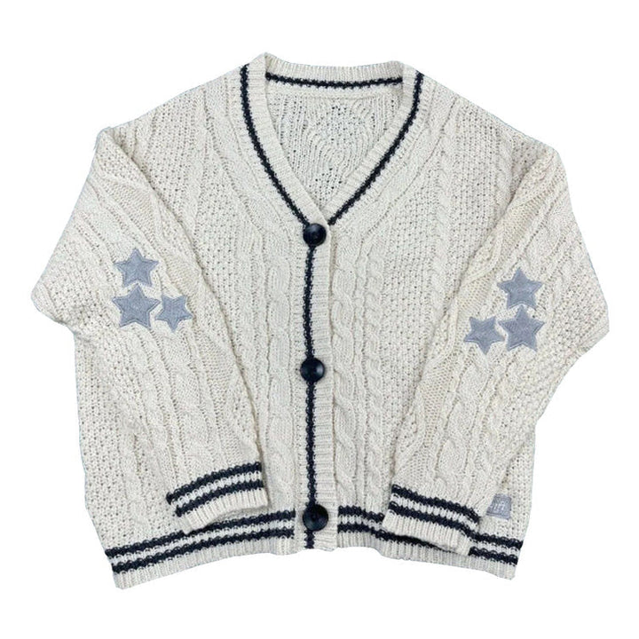 Preppy Aesthetic Star Cardigan - Vedlit
