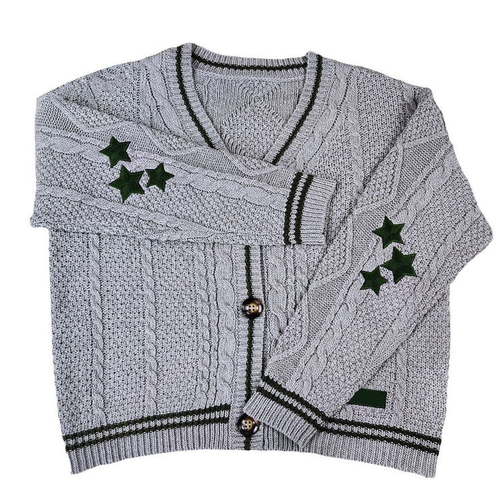 Preppy Aesthetic Star Cardigan - Vedlit