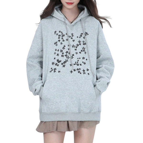 Stars Embroidery Hoodie - Vedlit