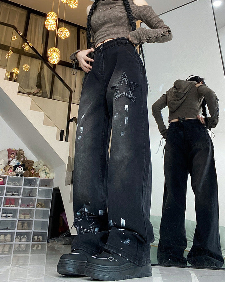 Downtown Girl Black Star Jeans - Vedlit