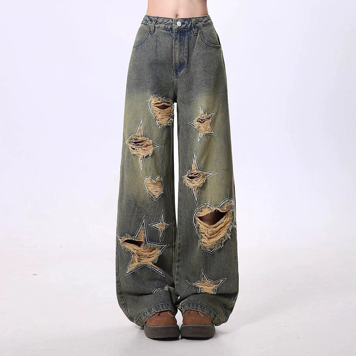 Star Distressed Jeans - Vedlit