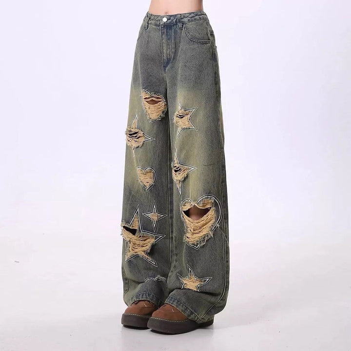Star Distressed Jeans - Vedlit