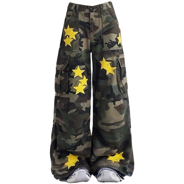 Star Patch Camo Cargo Pants - Vedlit