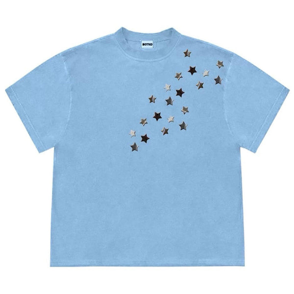 Star Print Oversized T-Shirt - Vedlit