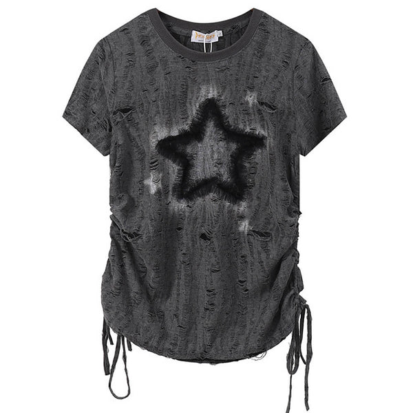 Star Print Relaxed Fit T-Shirt - Vedlit