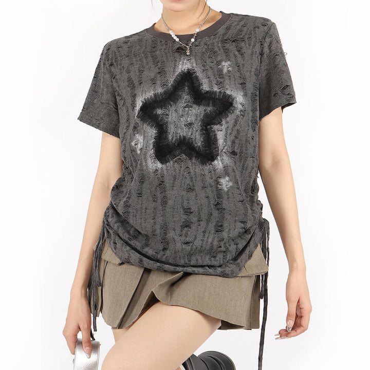 Star Print Relaxed Fit T-Shirt - Vedlit