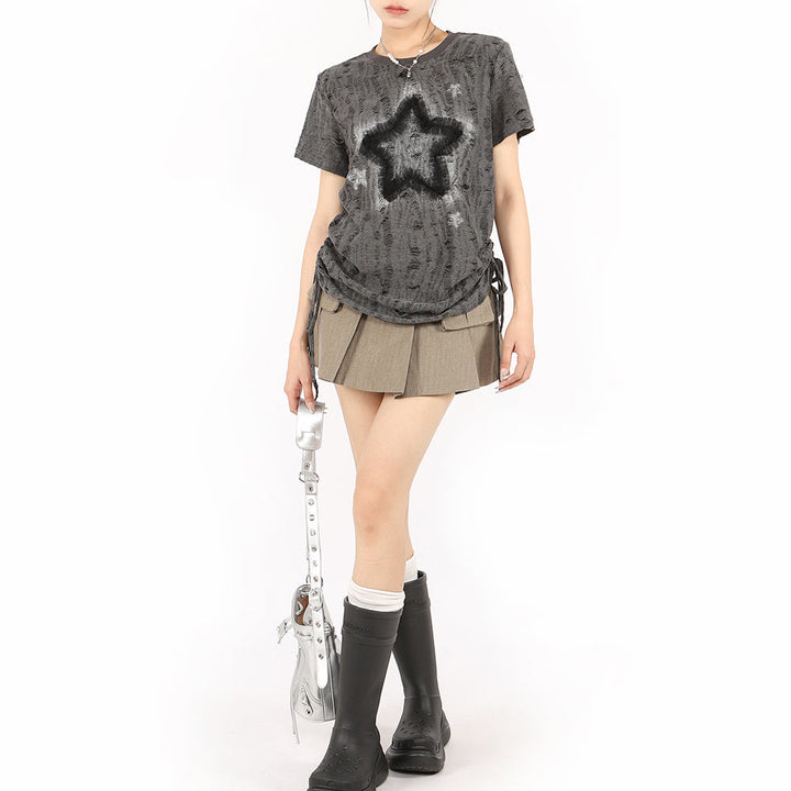 Star Print Relaxed Fit T-Shirt - Vedlit