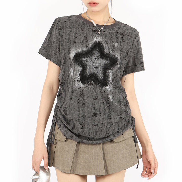 Star Print Relaxed Fit T-Shirt - Vedlit