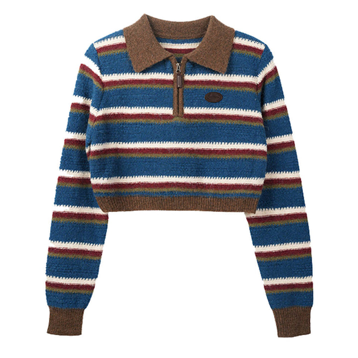 Primary Colors Cropped Knit Sweater - Vedlit