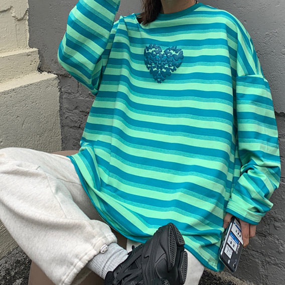 Butterfly Striped Long Sleeve Tee - Vedlit