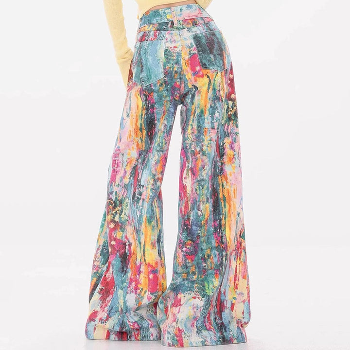 Tie-Dye Wide-Leg Jeans - Vedlit