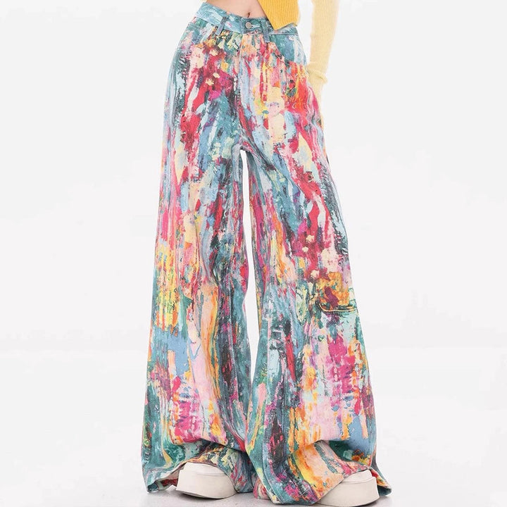 Tie-Dye Wide-Leg Jeans - Vedlit