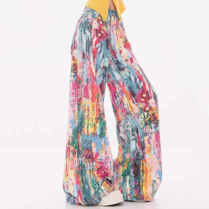 Tie-Dye Wide-Leg Jeans - Vedlit