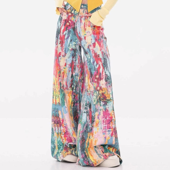 Tie-Dye Wide-Leg Jeans - Vedlit