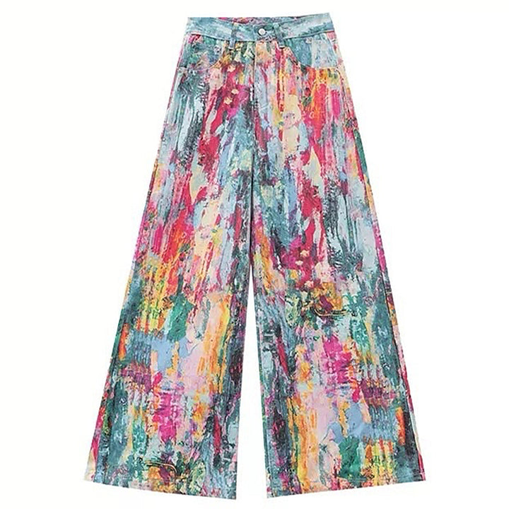 Tie-Dye Wide-Leg Jeans - Vedlit