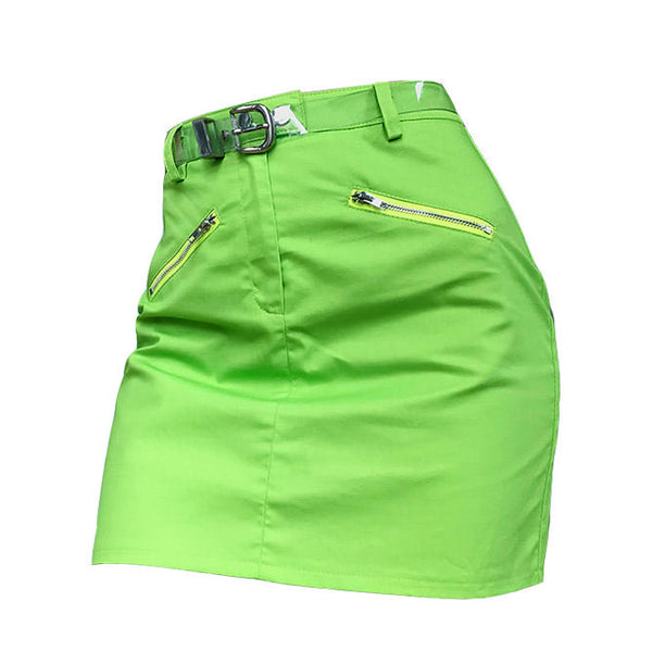 Acid Spark Green Skirt - Vedlit