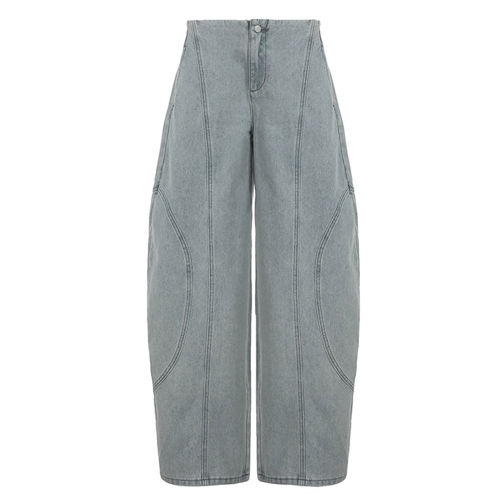 Ultra Wide Leg Vintage Washed Baggy Jeans for Women - Vedlit