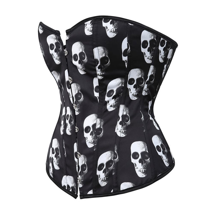 Victorian Gothic Skull Hourglass Overbust Corset - Vedlit