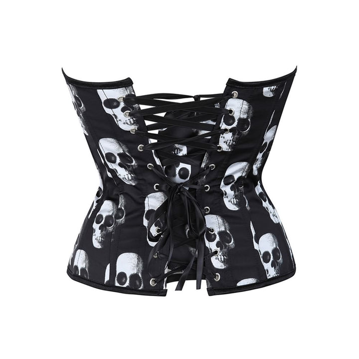 Victorian Gothic Skull Hourglass Overbust Corset - Vedlit