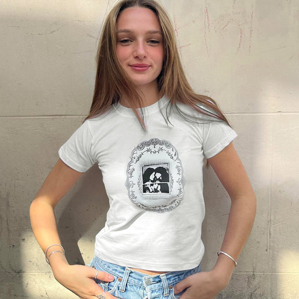 Vintage Frame Graphic Baby Tee - Vedlit