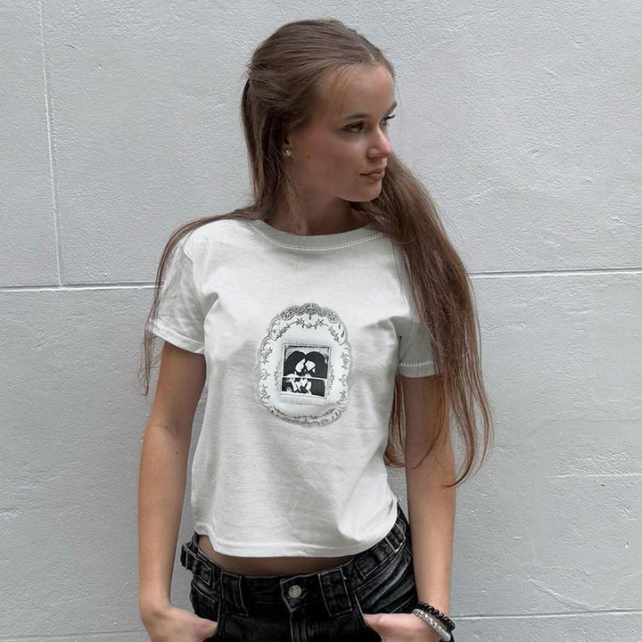Vintage Frame Graphic Baby Tee - Vedlit