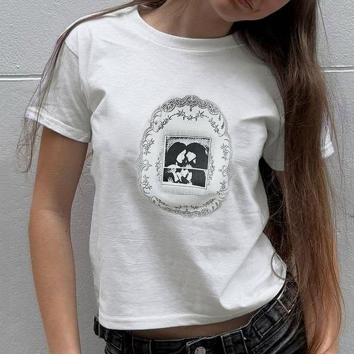 Vintage Frame Graphic Baby Tee - Vedlit