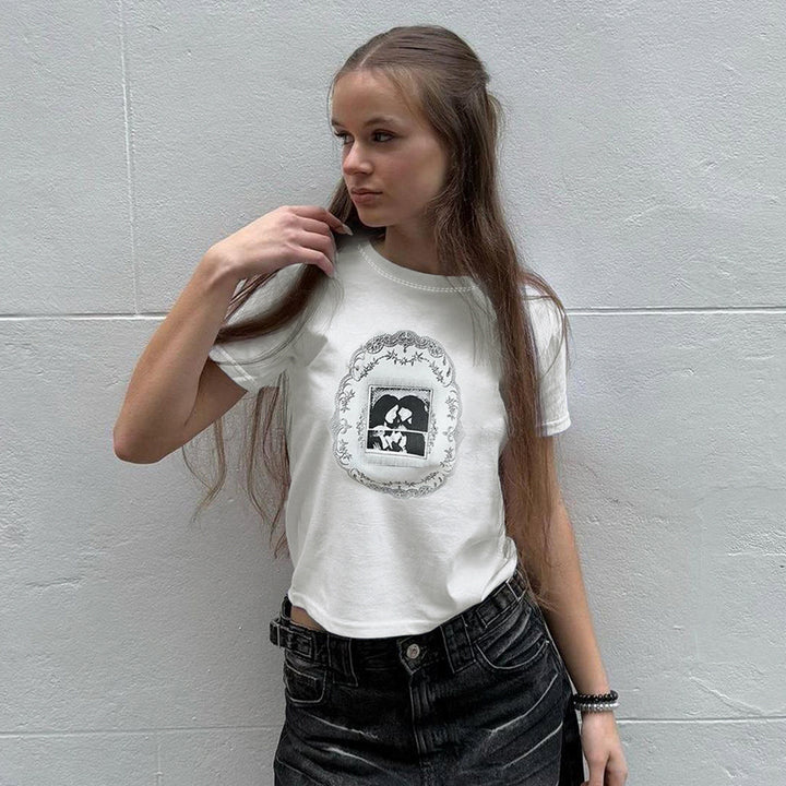 Vintage Frame Graphic Baby Tee - Vedlit