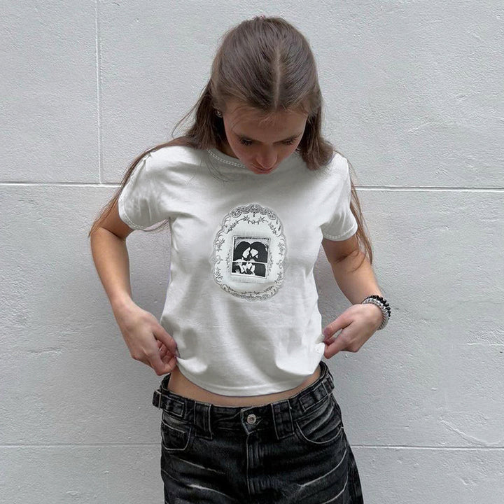 Vintage Frame Graphic Baby Tee - Vedlit