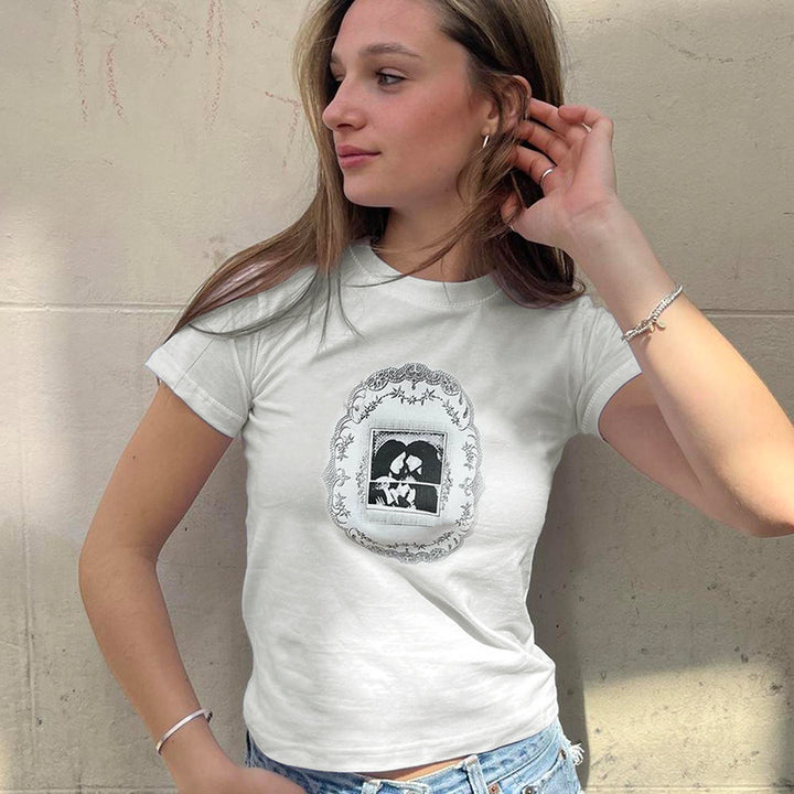 Vintage Frame Graphic Baby Tee - Vedlit