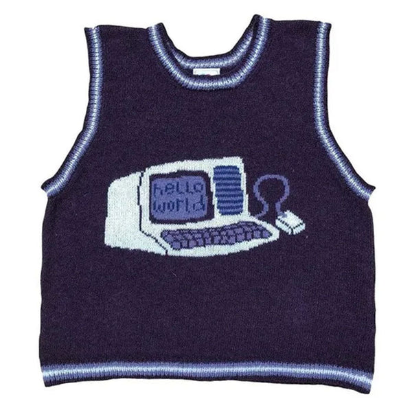 Nostalgic Games Knit Vest - Vedlit