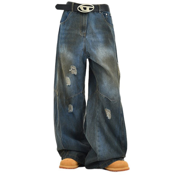 90s Distressed Baggy Jeans - Vedlit