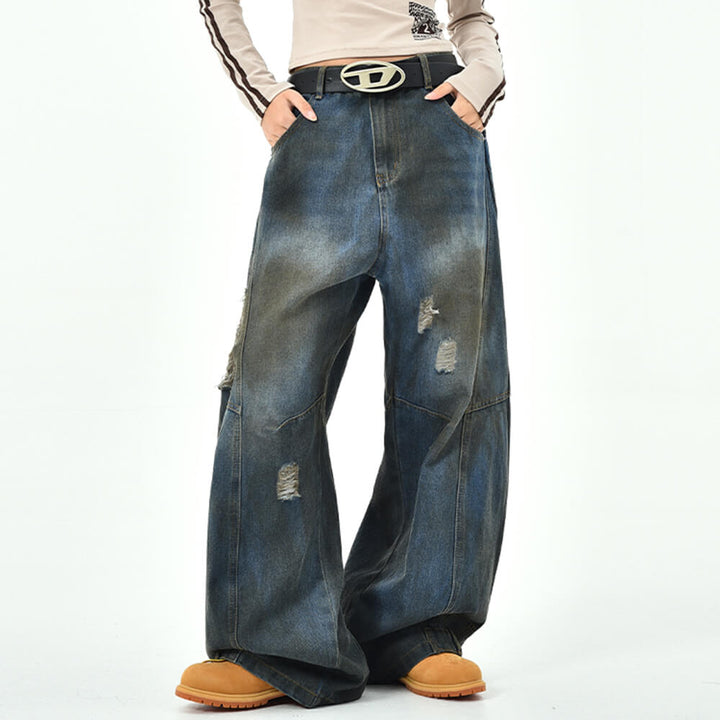 90s Distressed Baggy Jeans - Vedlit