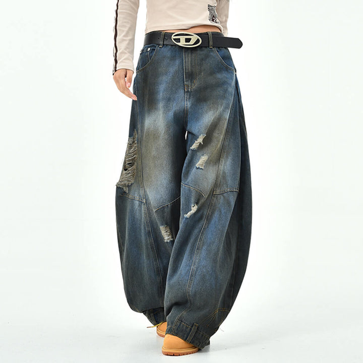 90s Distressed Baggy Jeans - Vedlit