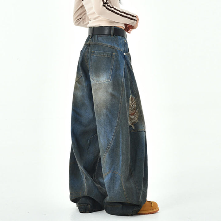 90s Distressed Baggy Jeans - Vedlit