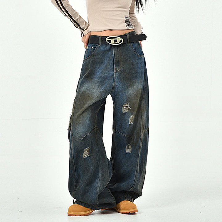 90s Distressed Baggy Jeans - Vedlit