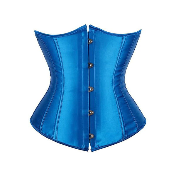 Water Blue Gothic Underbust Corset - Vedlit