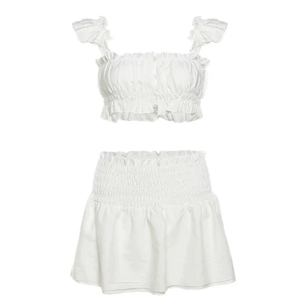 Soft Girl Top & Ruffle Skirt Co-Ord - Vedlit