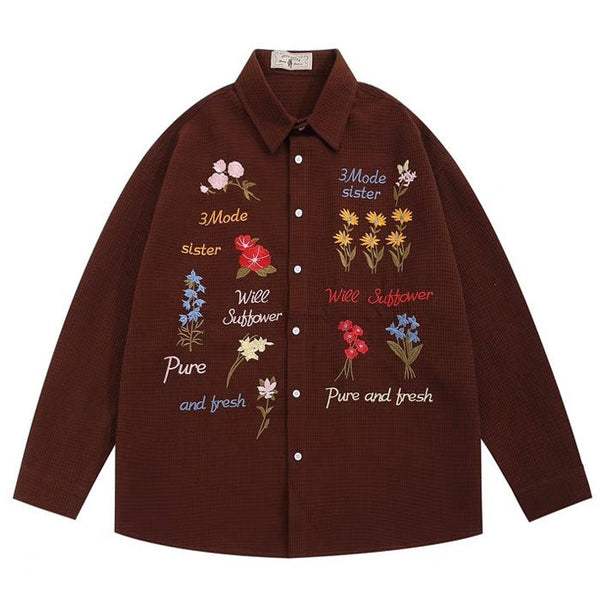 Wildflowers Embroidery Shirt - Vedlit