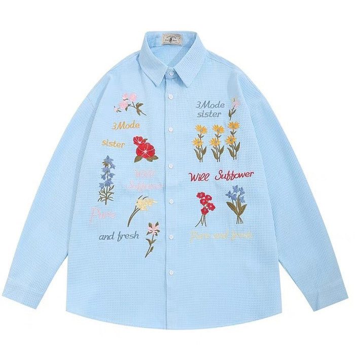 Wildflowers Embroidery Shirt - Vedlit