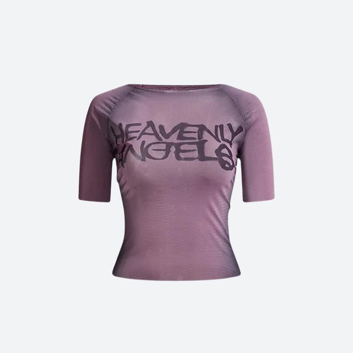 Y2K Heavenly Angels Sheer Top - Vedlit